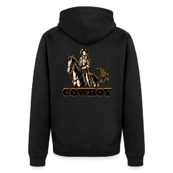 Cowboy I Texas Cowboy I Cowboy Costume - Veste à capuche bio Premium Unisexe - noir - Dos - Nico (187cm)