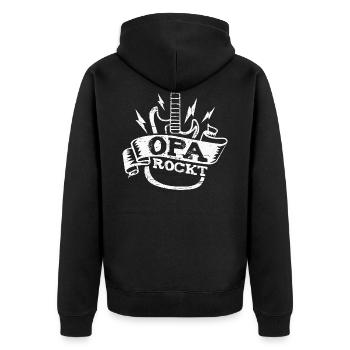 Opa Rockt Gitarre Rentner Gitarrist Musiker - Unisex Premium Bio Zip Hoodie - Schwarz - Hinten - Nico (187cm)