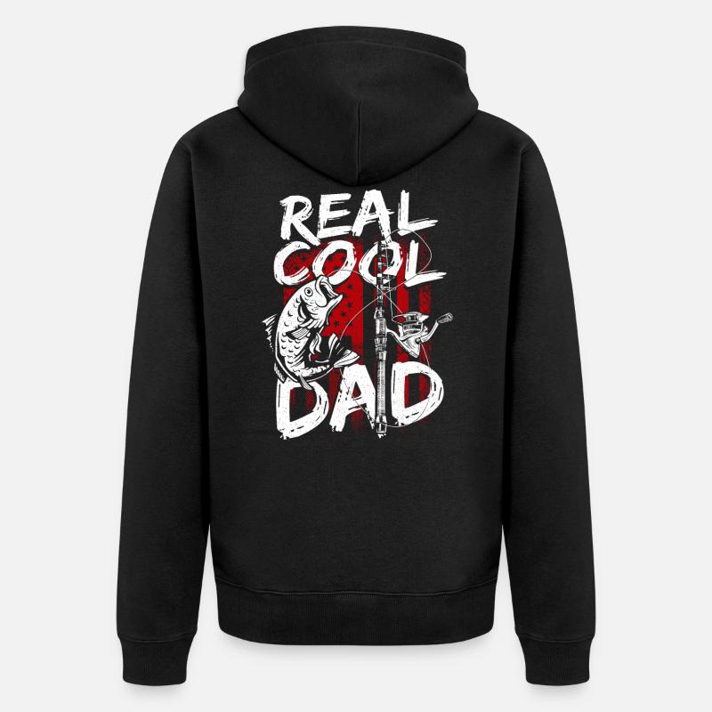 Meilleur pêcheur Papa - Veste à capuche bio Premium Unisexe - noir