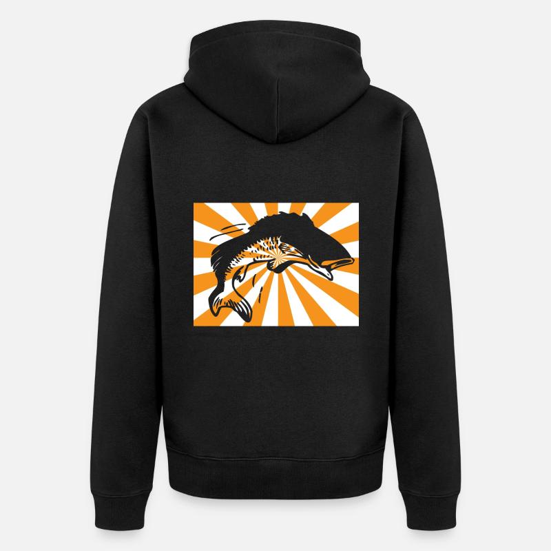 Style de poisson pêcheur - Veste à capuche bio Premium Unisexe - noir
