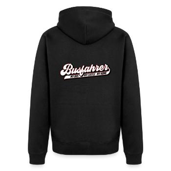 Busfahrer | Farben änderbar - Unisex Premium Bio Zip Hoodie - Schwarz - Hinten - Nico (187cm)