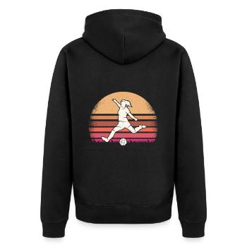 Fußballer Fußballspieler Frauen Fußball - Unisex Premium Bio Zip Hoodie - Schwarz - Hinten - Nico (187cm)