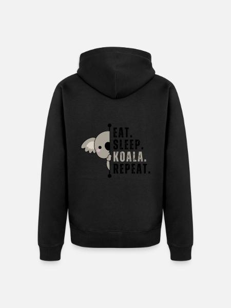 Eat Sleep Koala Repeat - Unisex Premium Organic Zip Hoodie -