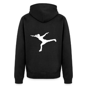 Exercice d’équilibre en patinage artistique - Veste à capuche bio Premium Unisexe - noir - Dos - Nico (187cm)