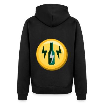 Beer Sticker Energy Icon Bottle - Unisex Premium Organic Zip Hoodie - black - Back - Nico (187cm)