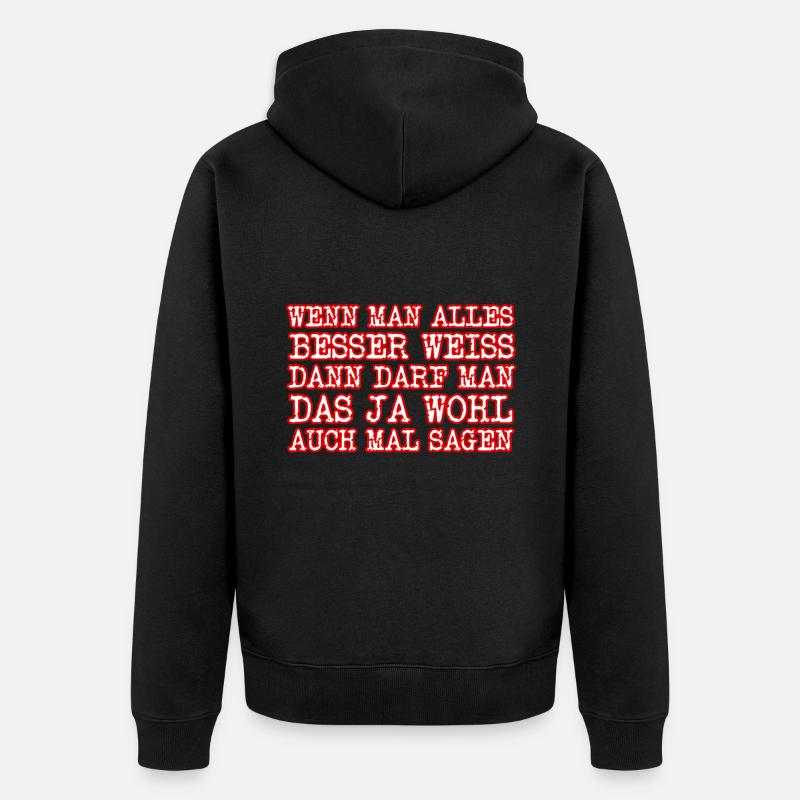 Beste Spruch ever - Unisex Premium Bio Zip Hoodie - Schwarz