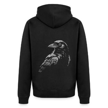 Rabe - Bonjour les ténèbres mon vieil ami - Veste à capuche bio Premium Unisexe - noir - Dos - Nico (187cm)