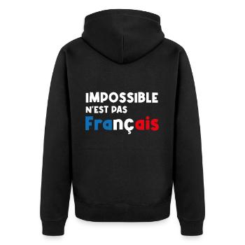 impossible n'est pas français - Veste à capuche bio Premium Unisexe - noir - Dos - Nico (187cm)
