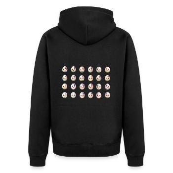 Ostermuster Ostermotiv viele bunte Eier - Unisex Premium Bio Zip Hoodie - Schwarz - Hinten - Nico (187cm)