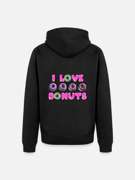 Ich liebe Donuts - Unisex Premium Bio Zip Hoodie - Schwarz