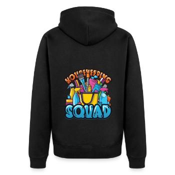 Housekeeping Squad, Hotel Staff, Housekeeping - Unisex Premium Organic Zip Hoodie - black - Back - Nico (187cm)