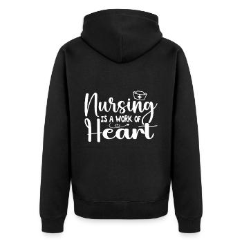Nursing Is A Work Of Heart - Nurse - Veste à capuche bio Premium Unisexe - noir - Dos - Nico (187cm)