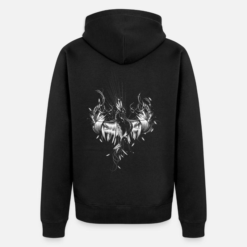 Phönix aus der Asche - Unisex Premium Bio Zip Hoodie - Schwarz