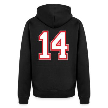 Troy Bolton Numéro 14 - Veste à capuche bio Premium Unisexe - noir - Dos - Nico (187cm)