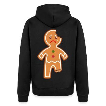 Lebkuchenmann Lebkuchen Mann Gingerbread Mi Mi Mi - Unisex Premium Bio Zip Hoodie - Schwarz - Hinten - Nico (187cm)