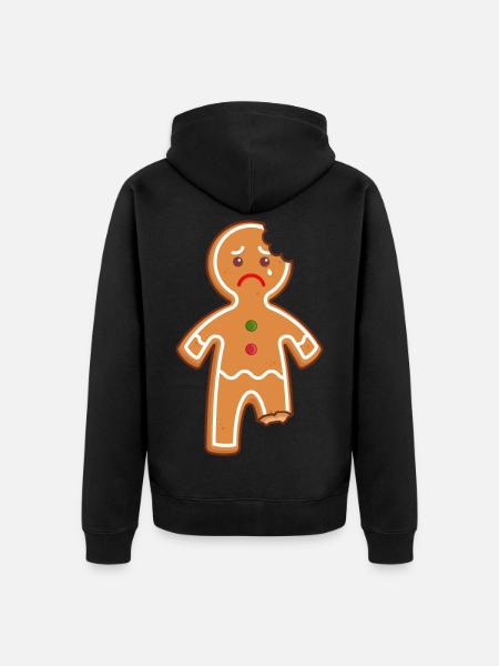 Lebkuchenmann Lebkuchen Mann Gingerbread Mi Mi Mi - Unisex Premium Bio Zip Hoodie - Schwarz