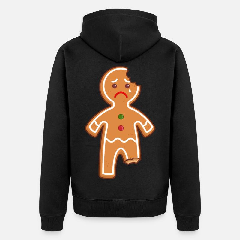 Lebkuchenmann Lebkuchen Mann Gingerbread Mi Mi Mi - Unisex Premium Bio Zip Hoodie - Schwarz