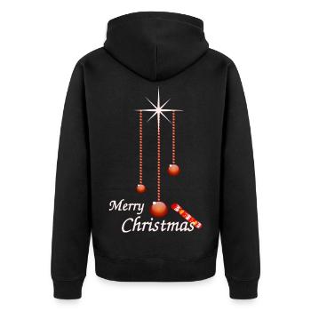 Christmas balls with candy - Unisex Premium Organic Zip Hoodie - black - Back - Nico (187cm)
