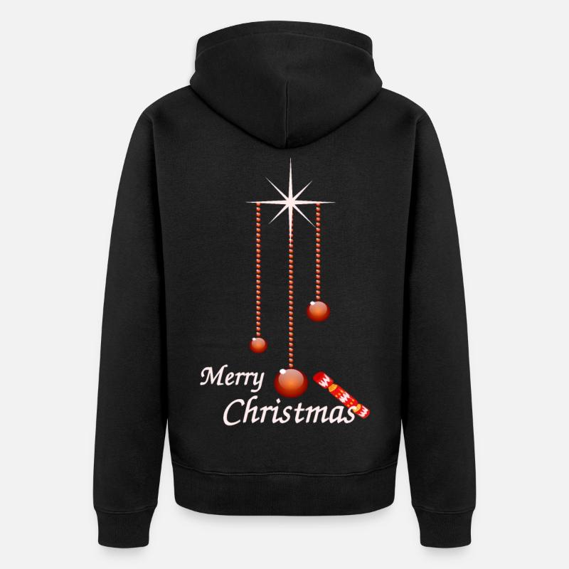 Boules de Noël avec bonbons - Veste à capuche bio Premium Unisexe - noir
