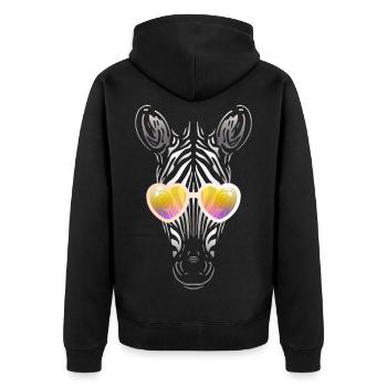 Zèbre avec lunettes de soleil - Veste à capuche bio Premium Unisexe - noir - Dos - Nico (187cm)