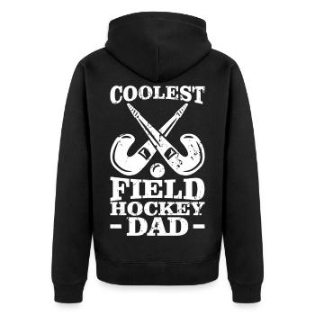 Coolest Hockey Dad - Unisex Premium Organic Zip Hoodie - black - Back - Nico (187cm)