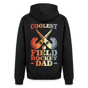 Papa de hockey cool - Veste à capuche bio Premium Unisexe - noir - Dos - Nico (187cm)