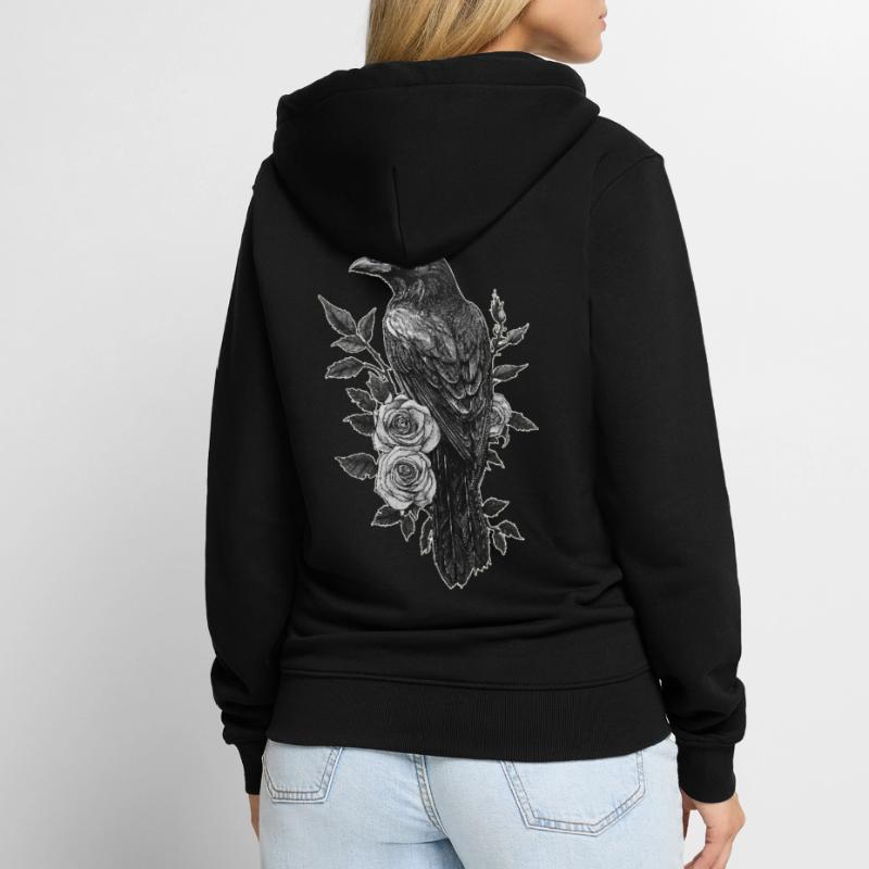 Raven Unisex Premium Organic Zip Hoodie
