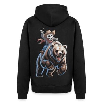Squelette cow-boy sur ours - Veste à capuche bio Premium Unisexe - noir - Dos - Nico (187cm)