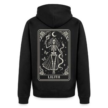 Lilith Skeleton Goddess Moonlight - Unisex Premium Organic Zip Hoodie - black - Back - Nico (187cm)