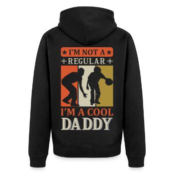 Cool Daddy Funny Dad Shirt - Unisex Premium Organic Zip Hoodie - black - Back - Nico (187cm)