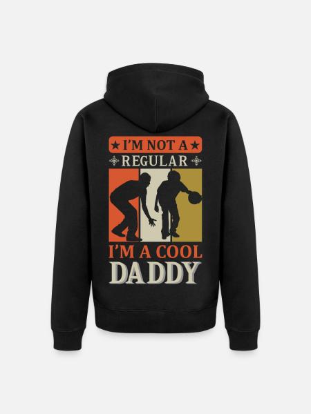 Cool Daddy Funny Dad Shirt - Unisex Premium Organic Zip Hoodie - black