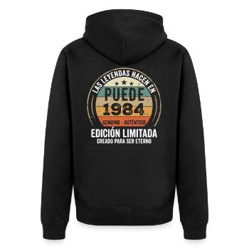 Cadeau Anniversaire Mai 1984, Né en mai 1984 - Veste à capuche bio Premium Unisexe - noir - Dos - Nico (187cm)