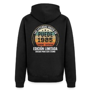 Cadeau Anniversaire Mai 1985, Né en mai 1985 - Veste à capuche bio Premium Unisexe - noir - Dos - Nico (187cm)