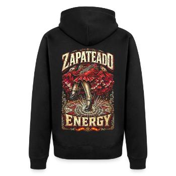 Flamenco Zapateado Energy - Veste à capuche bio Premium Unisexe - noir - Dos - Nico (187cm)