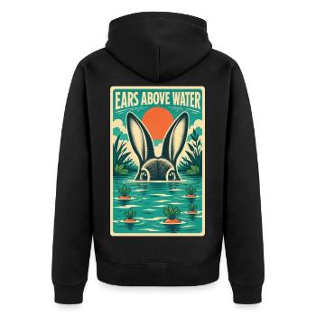 OREILLES AU-DESSUS DE L’EAU - Veste à capuche bio Premium Unisexe - noir - Dos - Nico (187cm)