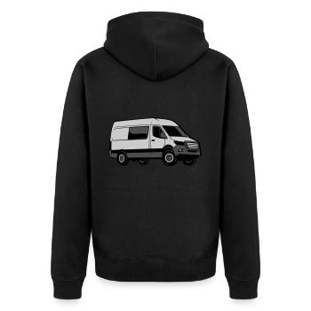 Fourgon aménagé - couleur à personnaliser - Veste à capuche bio Premium Unisexe - noir - Dos - Nico (187cm)