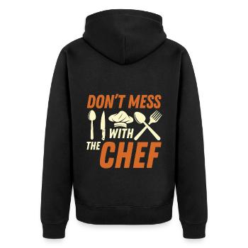 Chef Chef Chef Cuisine Drôle de dicton - Veste à capuche bio Premium Unisexe - noir - Dos - Nico (187cm)
