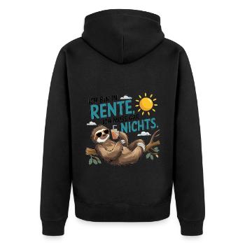 I'm retired, I don't have to do anything - Unisex Premium Organic Zip Hoodie - black - Back - Nico (187cm)