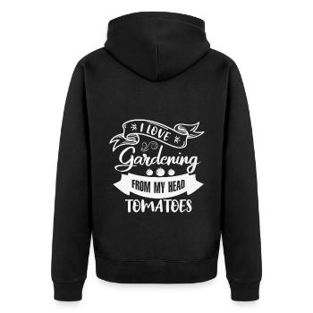 Jardiniers amateurs, jardiniers de fruits et légumes - Veste à capuche bio Premium Unisexe - noir - Dos - Nico (187cm)