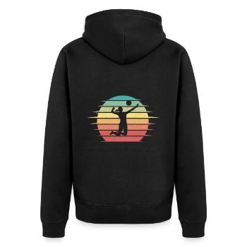 Volleyballer Volleyballerin Mädchen Volleyball - Unisex Premium Bio Zip Hoodie - Schwarz - Hinten - Nico (187cm)