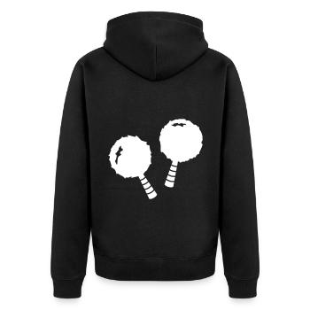 Pompons Pompoms Pom Poms Pom Pom Bommel - Veste à capuche bio Premium Unisexe - noir - Dos - Nico (187cm)
