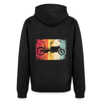 Lastenfahrrad Lastenrad Cargo Bike Cargobike - Unisex Premium Organic Zip Hoodie - black - Back - Nico (187cm)