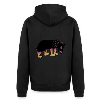 colorful bear - Unisex Premium Organic Zip Hoodie - black - Back - Nico (187cm)
