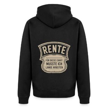 Retraite : j’ai dû travailler longtemps pour cette chemise - Veste à capuche bio Premium Unisexe - noir - Dos - Nico (187cm)