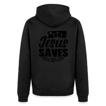 Jésus sauve - Veste à capuche bio Premium Unisexe - noir - Dos - Nico (187cm)