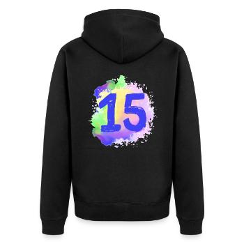 15 Nombre d’objets blob - Veste à capuche bio Premium Unisexe - noir - Dos - Nico (187cm)