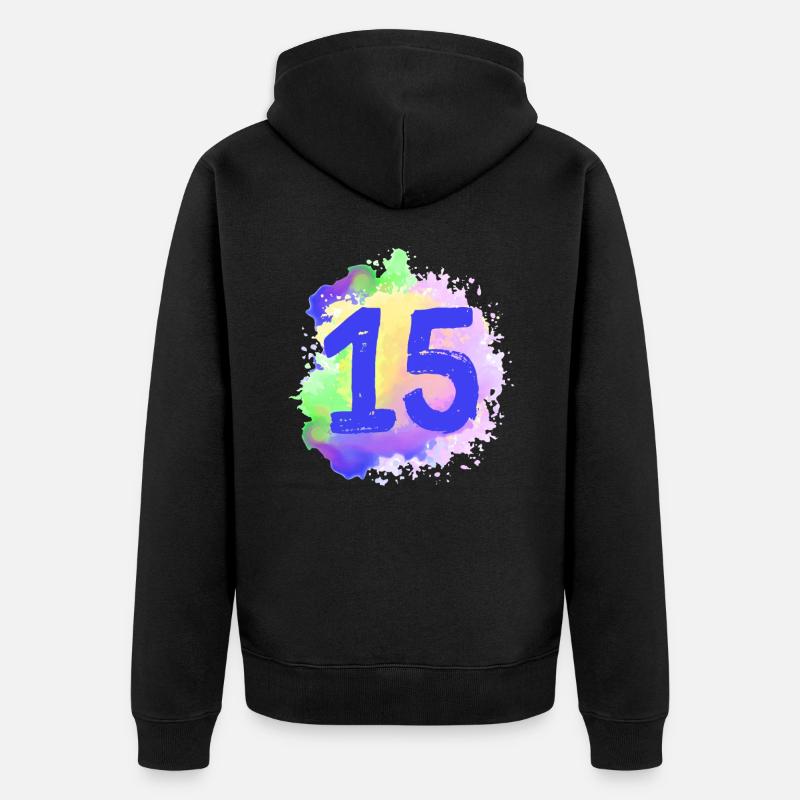 15 Nombre d’objets blob - Veste à capuche bio Premium Unisexe - noir