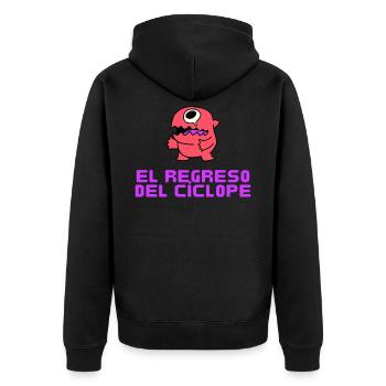 El regreso del Ciclope - Unisex Premium Bio Zip Hoodie - Schwarz - Hinten - Nico (187cm)
