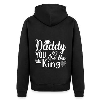 Papa you are the king, Dad you are the King - Unisex Premium Organic Zip Hoodie - black - Back - Nico (187cm)