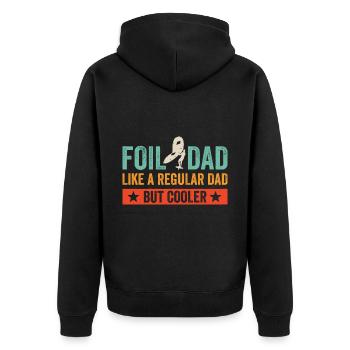 Foil Dad Wing Foil Wingsurfing Foil Wing - Unisex Premium Organic Zip Hoodie - black - Back - Nico (187cm)